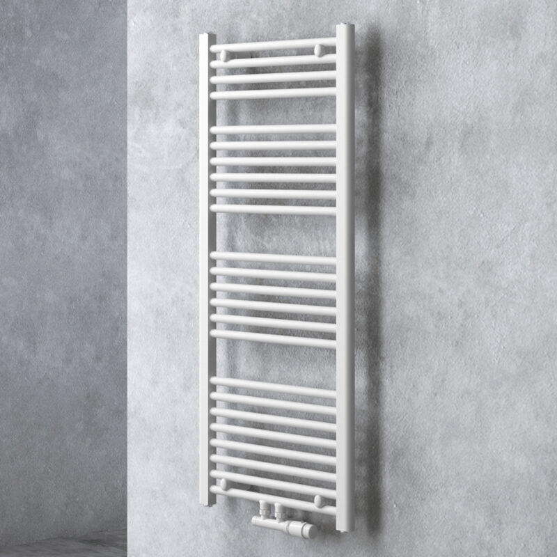 Doporro - Radiateur de Salle de Bain Sèche-Serviette 120x50cm Tubulaire Vertical Chauffage Électrique Blanc avec Résistance pour Radiateur 600W rhe