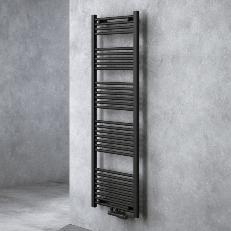 Doporro - Radiateur de Salle de Bain Sèche-Serviette 160x50cm Tubulaire Vertical Chauffage Électrique Gris-Noir avec Résistance Noire pour Radiateur