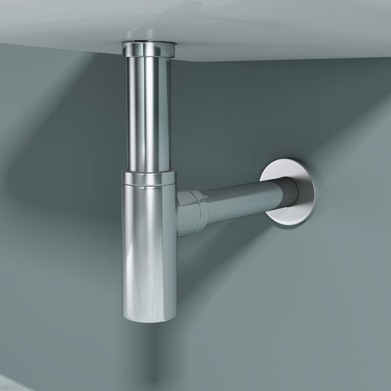 Sogood Siphon design pour lavabo vasque salle de bains en laiton chromé S05 - Chromé