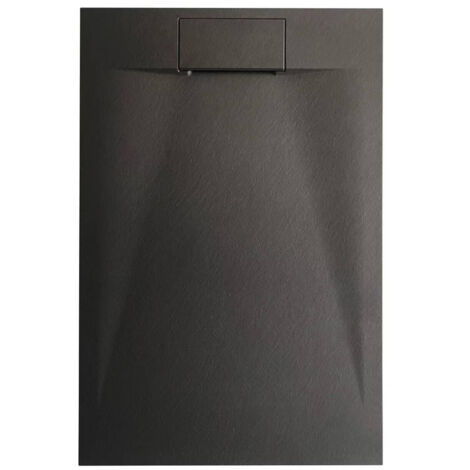 Soho SMC Duschwanne SlimLine – nur 35 mm flach, modern & robust:Schwarz, 100x80 cm