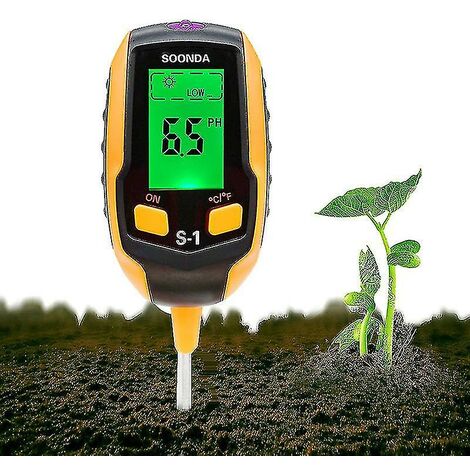 Soil Ph Meter 4-in-1 Soil Tester Moisture Digital Plant Thermometer Test Moisture Meter For Potted Plants Gardens Lawns,11