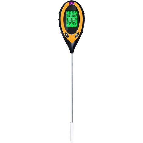Soil Tester 4 in 1 Soil Tester PH Meter, Sunlight, Temperature, Hygrometer for Garden Farm Lawn Indoor Outdoor Plant Flower, Black, One Piece
