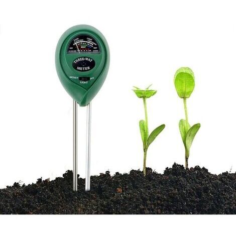 Soil Tester Kit, 3 en 1 testeur de Sol Mètre d'humidité, Lumière et Testeur de pH Acidité, pour Fleurs/Herbe/Plante/Jardin/Ferme/pelouse (Pas Besoin de Batterie)