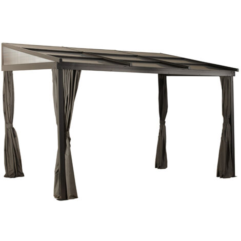 Sojag Abri de terrasse en aluminium Budapest 1012 Bronze 298x364x243 cm