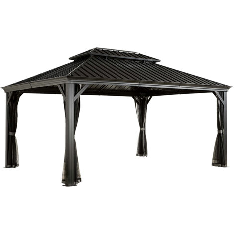 Sojag Aluminium Pavillon Messina 1216 incl. moustiquaire  Anthracite  363x483x307 cm