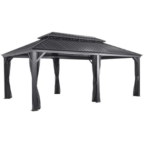 Sojag Aluminium Pavillon Messina 1220 incl. moustiquaire Anthracite 363x598x307 cm