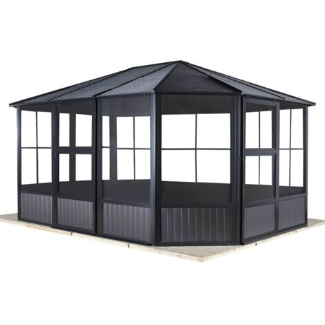 Sojag Aluminium Pavillon Wintergarten Charleston 1215  Anthrazit  384x489x281 cm