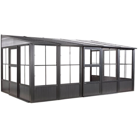 Sojag Pavillon en aluminium et véranda Mural 1016  Anthracite  309x502x244 cm