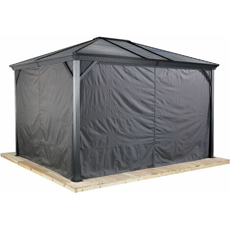 Sojag Pavillon Ventura 1010 Vorhänge inkl. Clips  Dunkelgrau