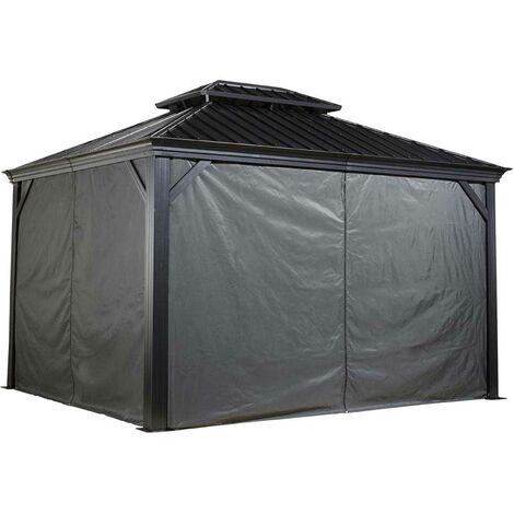 Sojag Rideaux avec clips pour pavillon Mykonos Messina 1012 Gris foncé