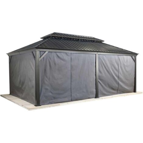 Sojag Vorhang-Set passend zu Messina 12x20, dunkelgrau, Polyester