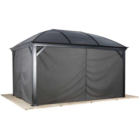 Sojag Vorhang-Set passend zu Mykonos/Moreno 10x14, dunkelgrau, Polyester