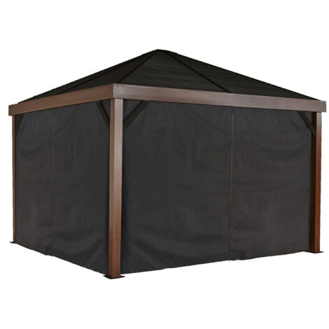 Sojag Vorhang-Set passend zu South Beach & Valencia, dunkelgrau, Polyester