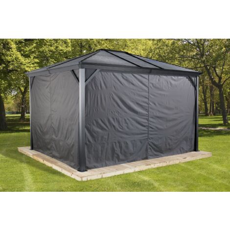 Sojag Vorhang-Set passend zu Ventura 10x14, dunkelgrau, Polyester