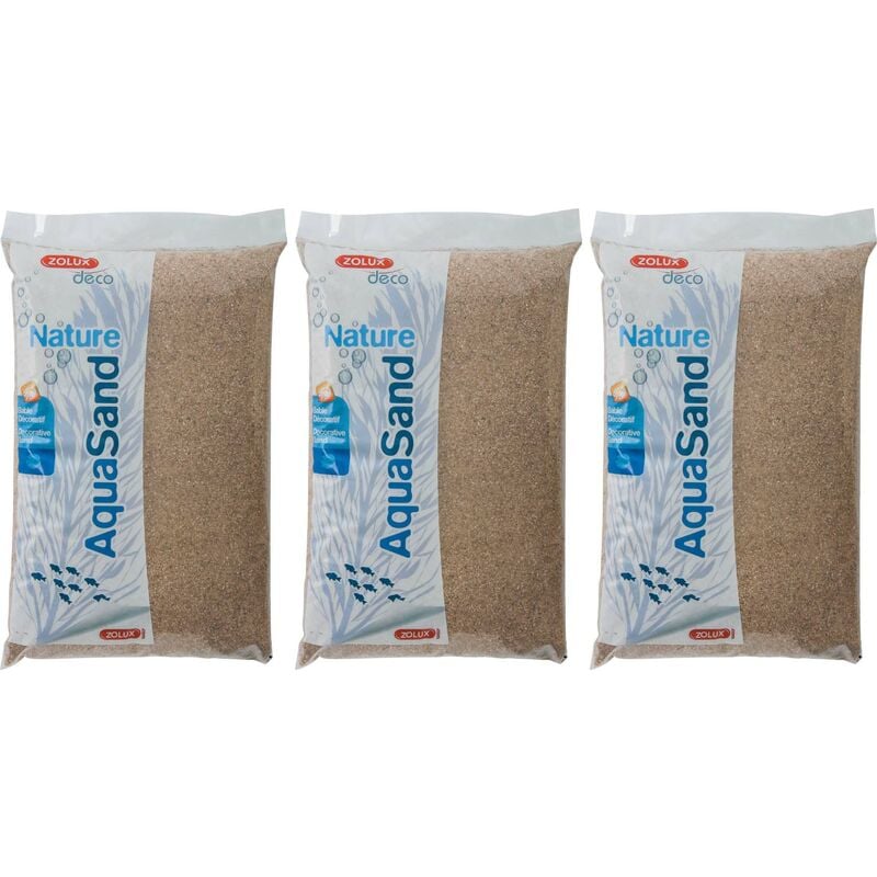 Zolux - Sol décoratif Aquasand naturel rivière 5kg (Lot de 3)