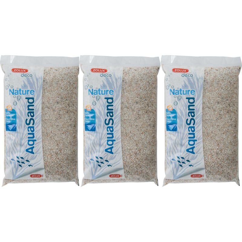 Zolux - Sol décoratif Aquasand quartz blanc 5kg (Lot de 3)