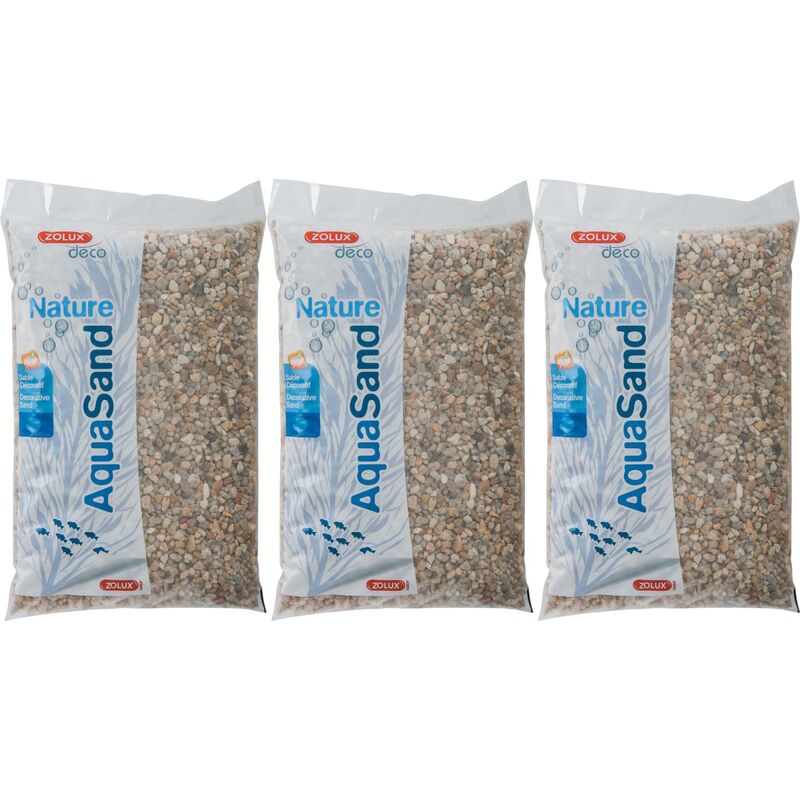 Zolux - Sol décoratif Aquasand quartz jaune 5kg (Lot de 3)
