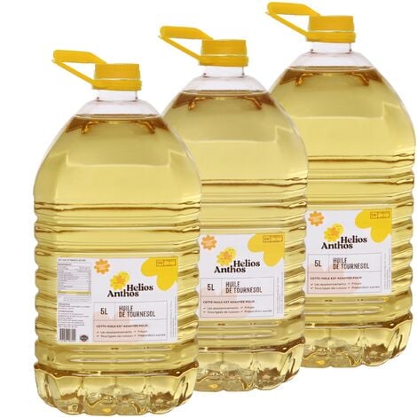 SOL - Huile de Tournesol - Friture, Cuisson, Assaisonnement - 3x5L - Friture, Cuisson, Assaisonnement