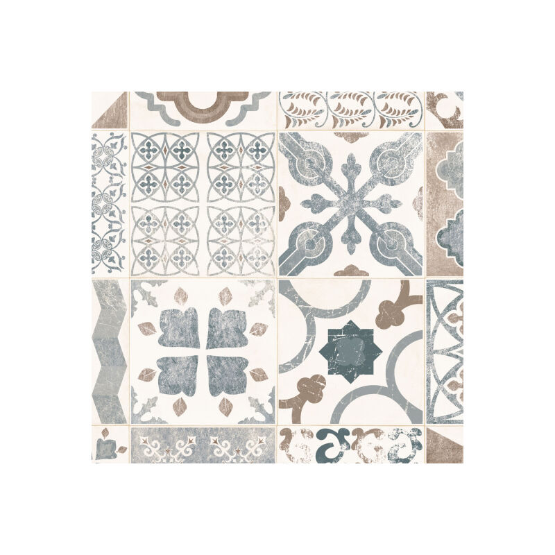 Sol Lino - Carreaux de ciment - Naturel - Rouleau de 2m x 21m