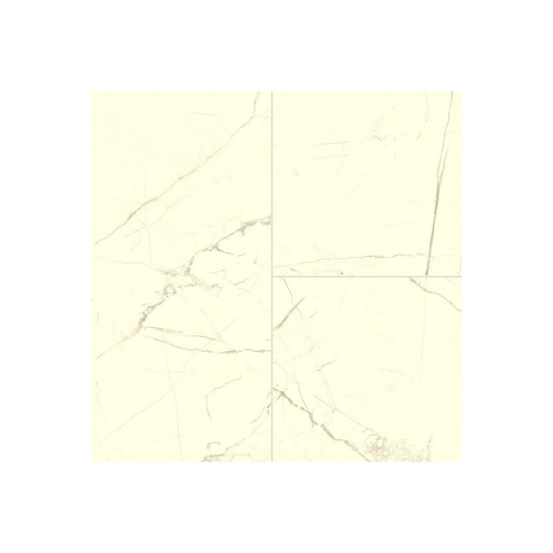 Sol Lino Tendance - Imitation carrelage en marbre vanille - Rouleau de 4m x 3m