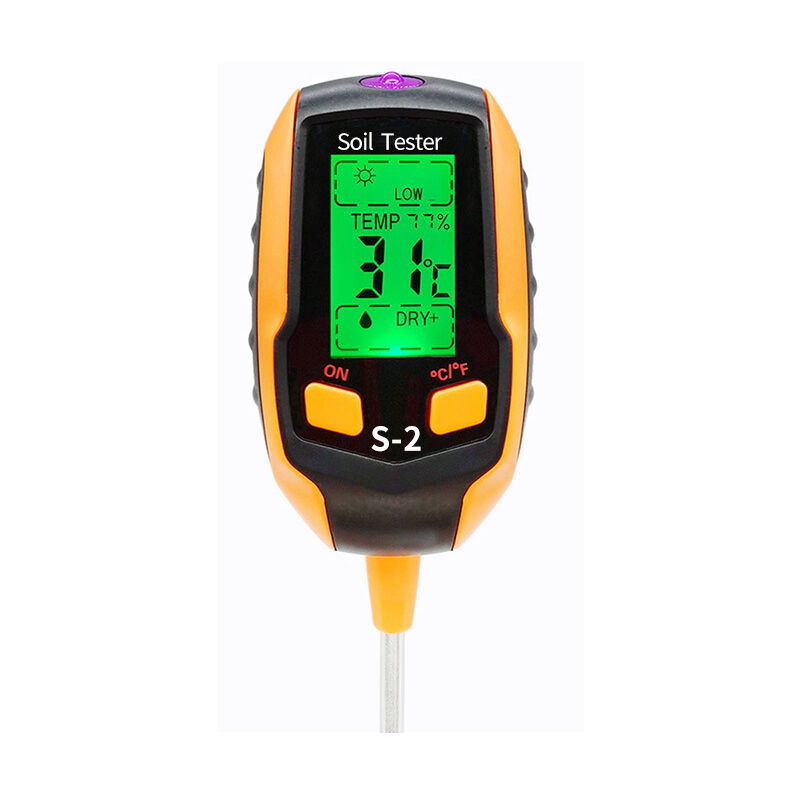Cyslmuk - Sol Ph mètre 5-en-1 testeur de sol humidité numérique plante thermomètre Test humidimètre pour plantes en pot jardins pelouses