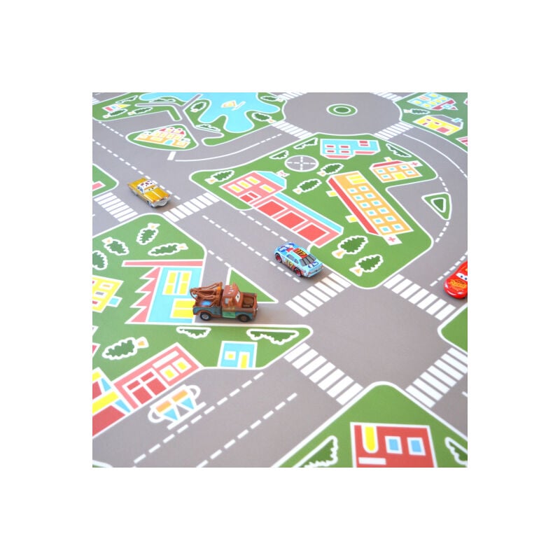 Sol Plastique pour les enfants - Les rues de la ville verte - Rouleau de 3m x 2m