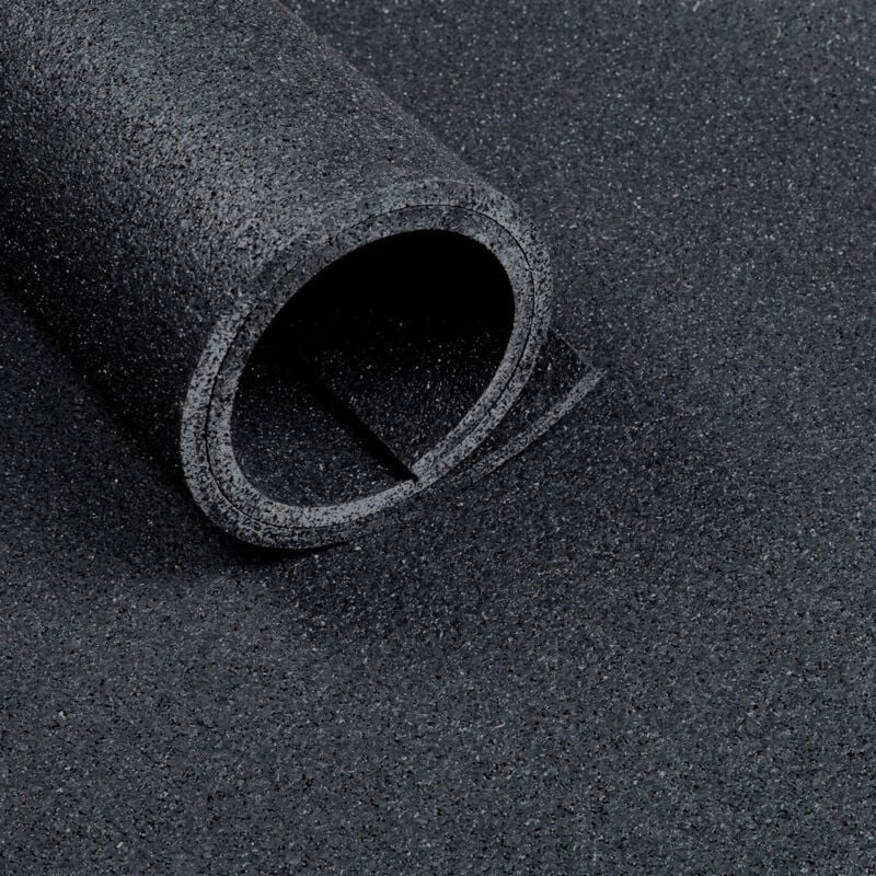 Sol pour salle de sport de 2,5 m2 (125 x 200 cm) - Epaisseur 10 mm - Aspect asphalte noir