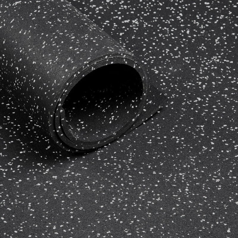 Vivol - Sol pour salle de sport Premium - rouleau de 12,5 m2 - épaisseur de 6 mm - Noir / Gris