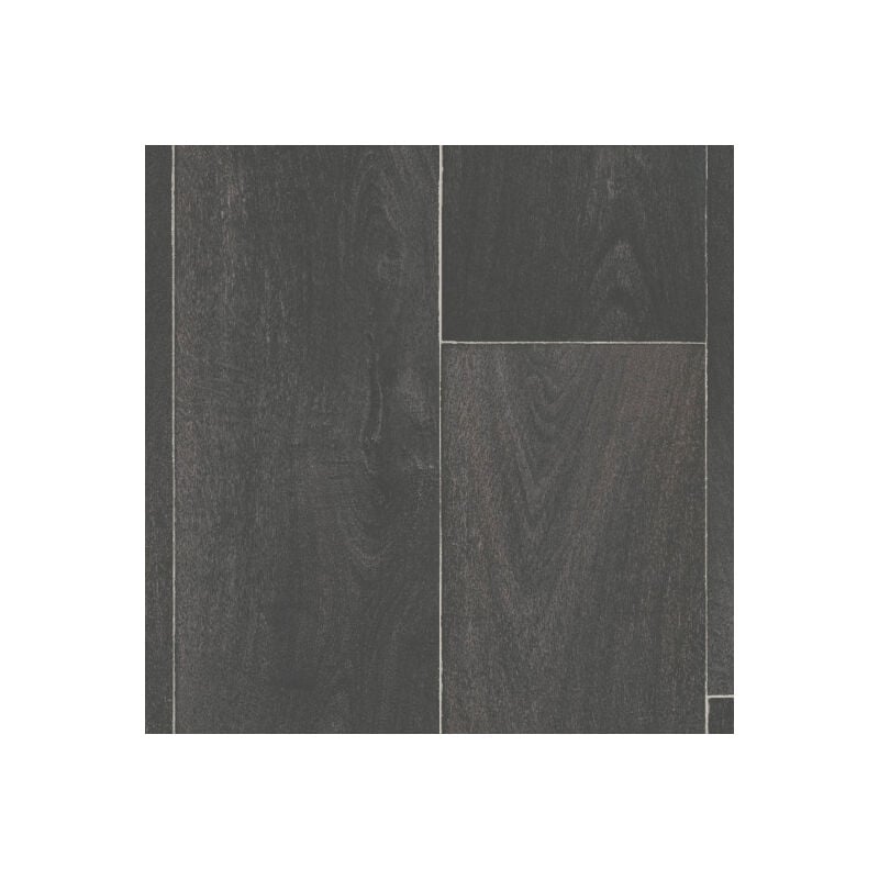 Sol pvc Best - Effet parquet vieilli - Bois gris anthracite - Rouleau de 3m x 3m
