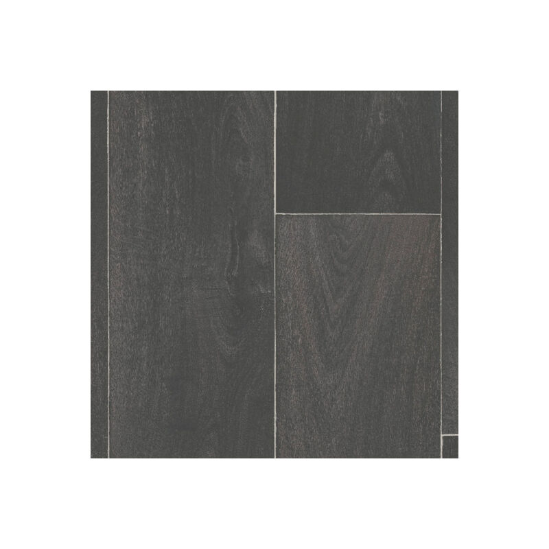 Sol pvc Best - Effet parquet vieilli - Bois gris anthracite - Rouleau de 4m x 3m