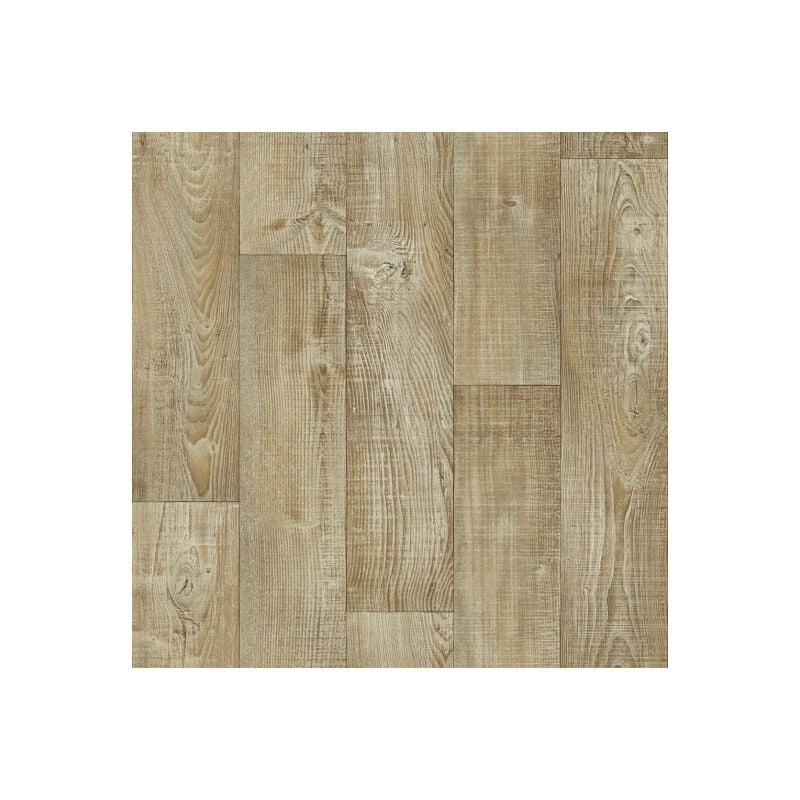 Sol pvc Best - Imitation parquet Mélèze Brun Clair - Rouleau de 2m x 6m