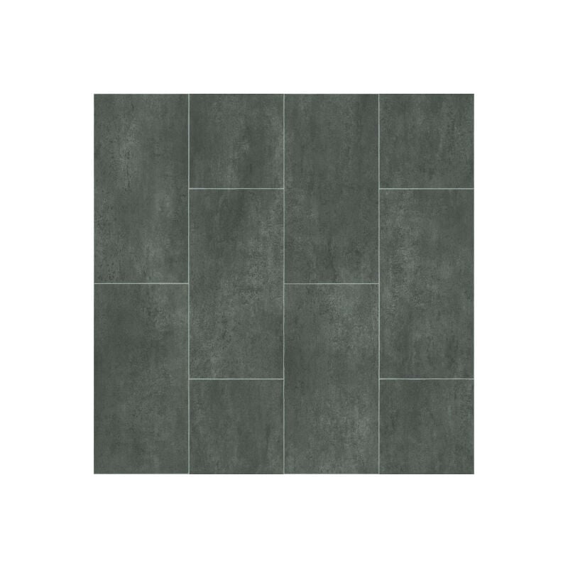 Sol pvc Best - Motif Carrelage Gris Foncé Marbré - Rouleau de 3m x 3m