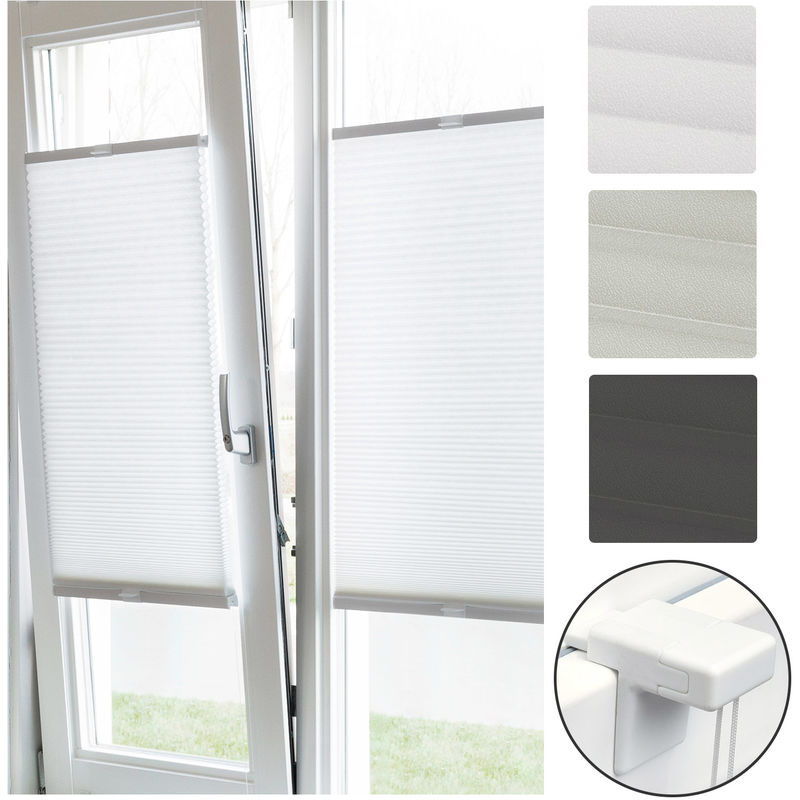 

Sol Royal Cortina Plisada SolDecor P26 Persiana Plisada sin perforar para Ventanas y Puertas - Estores sin taladrar con Klemmfix Blanco, 100x55 cm