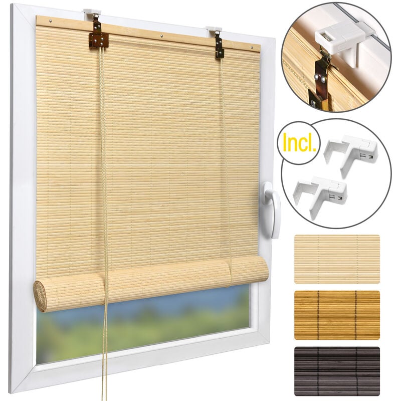 

Sol Royal SolDecor B86 Persianas de bambú Rollo bambú Ventanas Klemmfix Robusto Madera Calidad Naturaleza, 160x60 cm