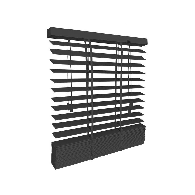 Soldecor Be5 Holzjalousie Schwarz 75cm, 180 - Sol Royal