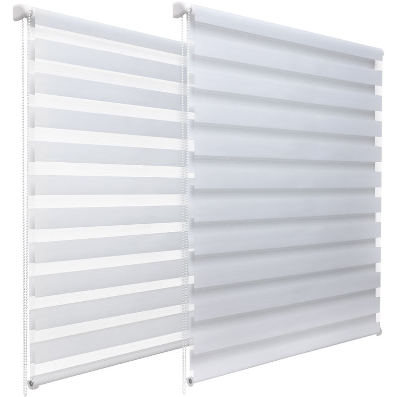 

Sol Royal Persiana para Ventanas y Puertas SolDecor DL2 Estor Doble - Sin taladrar - Noche y día klemmfix Dormitorio Oficina Sala Blanco, 150x75x4 cm