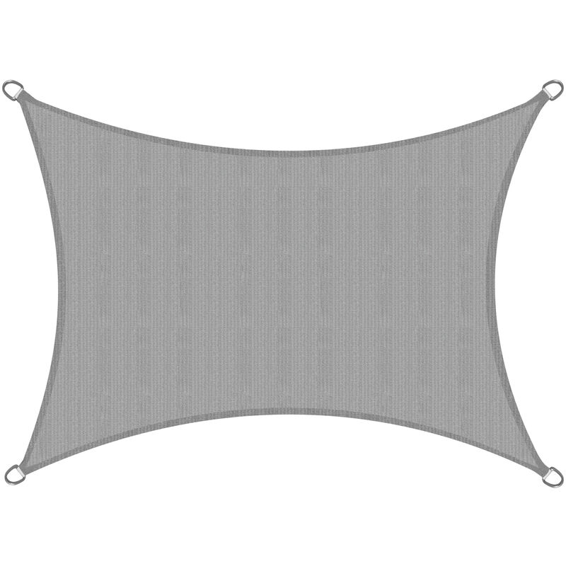 Voile d'ombrage SolVision polyéthylène (pehd) avec stabilisant anti-UV Gris, 400x300 cm - Sol Royal