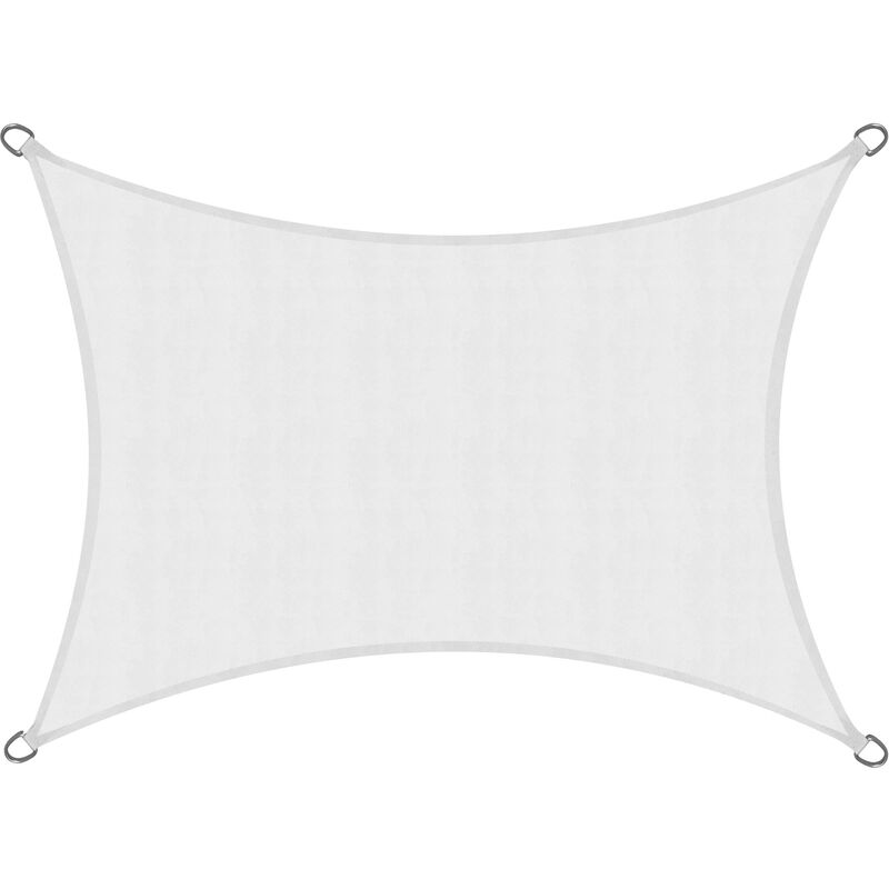 Voile d'ombrage SolVision 100% polyester enduit de polyuréthane Blanc, 400x300 cm - Sol Royal