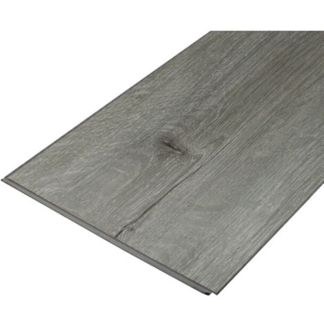 Sol SPC haute résistance clipsable tout en un gris 1,95 m² (couche d'usure de 0,5 mm) - Coloris - Chêne gris