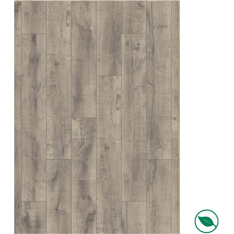 Sol stratifié effet parquet - ép 8mm - Weathered Volcano Oak - boite de 9 lames soit 2,22 m2 - KO Atlantic 8 K463 - PEFC 70%