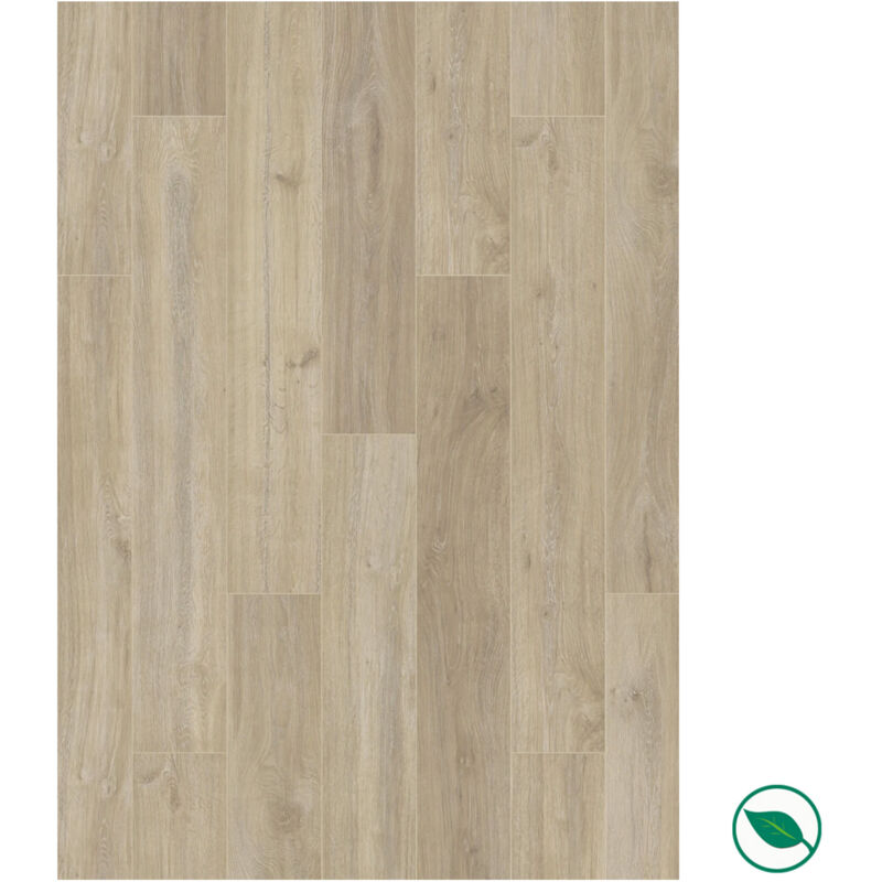 Sol stratifié effet parquet – 8 mm – boîte de 9 lames - 2,26 m2 – eh villa 5966 chene khaki