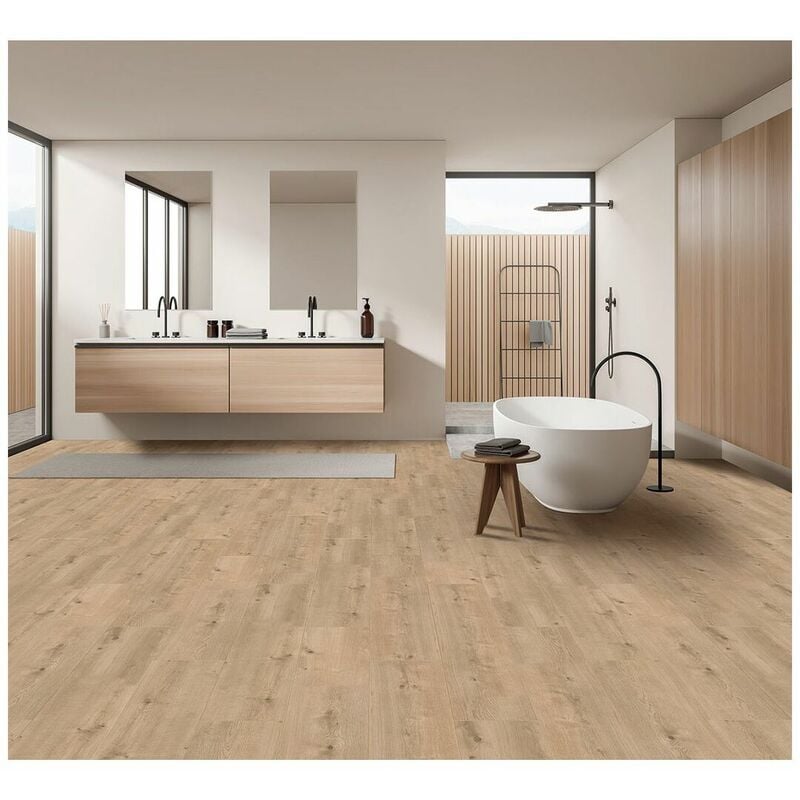 Deladeco - Sol stratifié lame uniclic résistant humidité Loki Chêne aquila 126,1x19,2