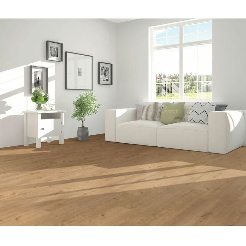 Sol stratifié lame uniclic résistant humidité Loki Chêne dorado 126,1x19,2