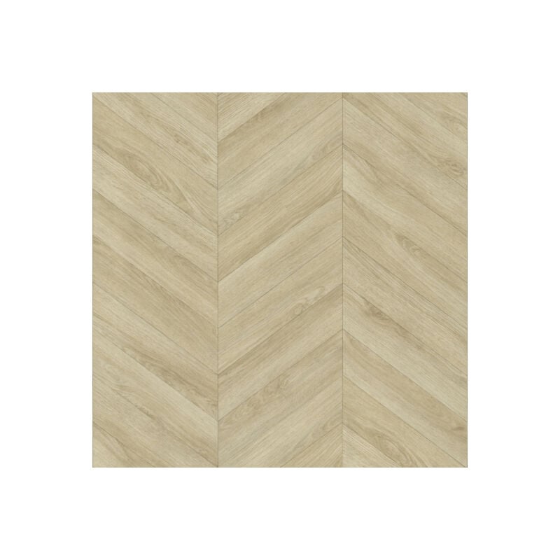 Sol Vinyle à envers gris - Motif chevrons - Chêne clair - Rouleau de 3m x 2m
