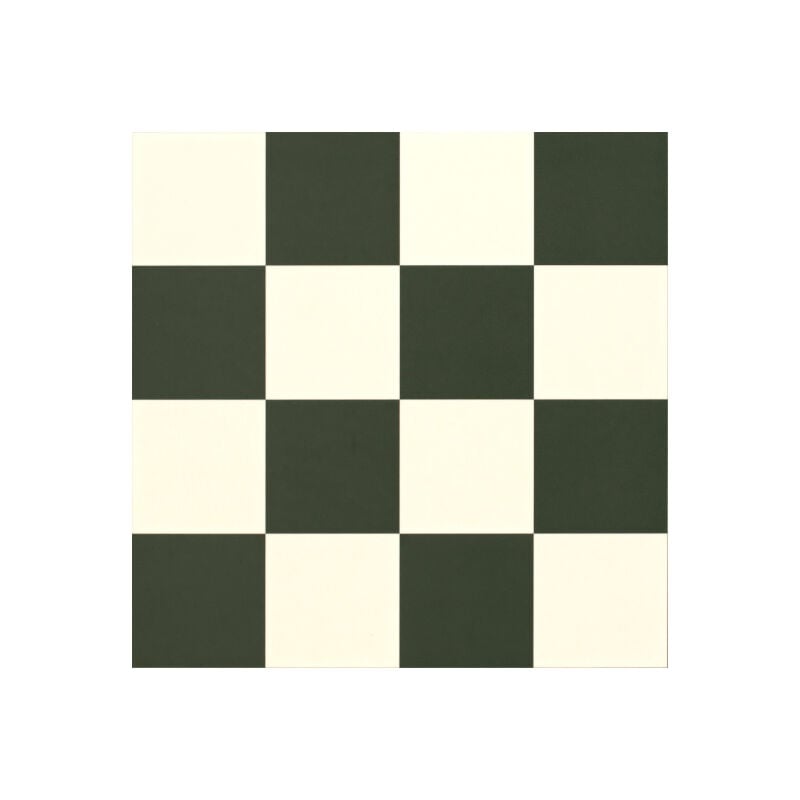 Sol Vinyle Happy Days - Carrelage damier droit - Noir et blanc - Rouleau de 3m x 3m