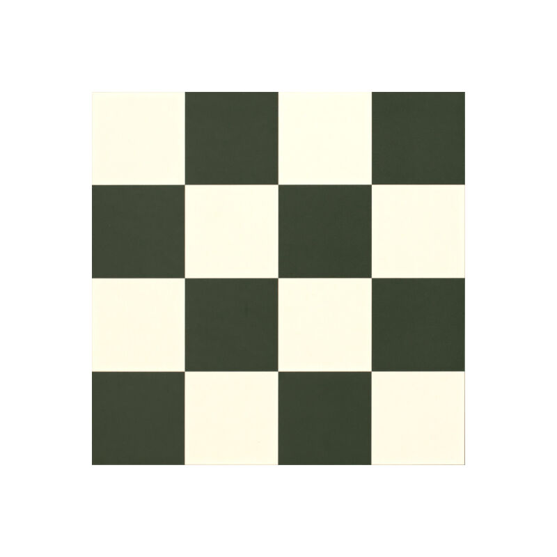 Sol Vinyle Happy Days - Carrelage damier droit - Noir et blanc - Rouleau de 3m x 4m