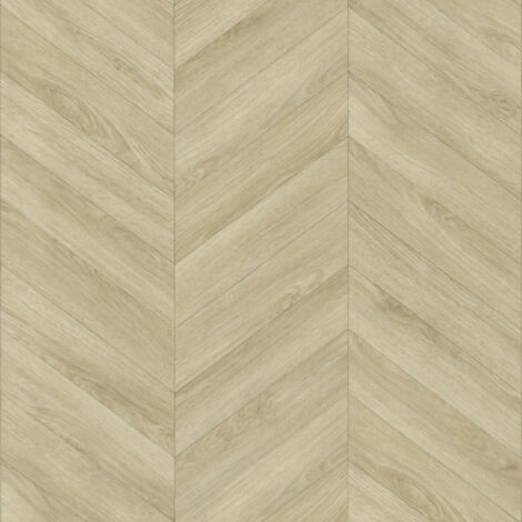 Sol vinyle - imitation chêne clair à chevrons - Rouleau de 4m x 6m