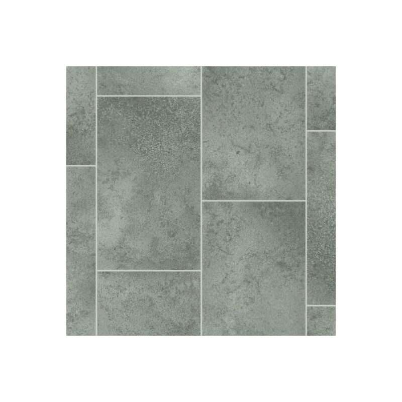 Sol Vinyle Style - Imitation Carrelage gris - Rouleau de 2m x 2m