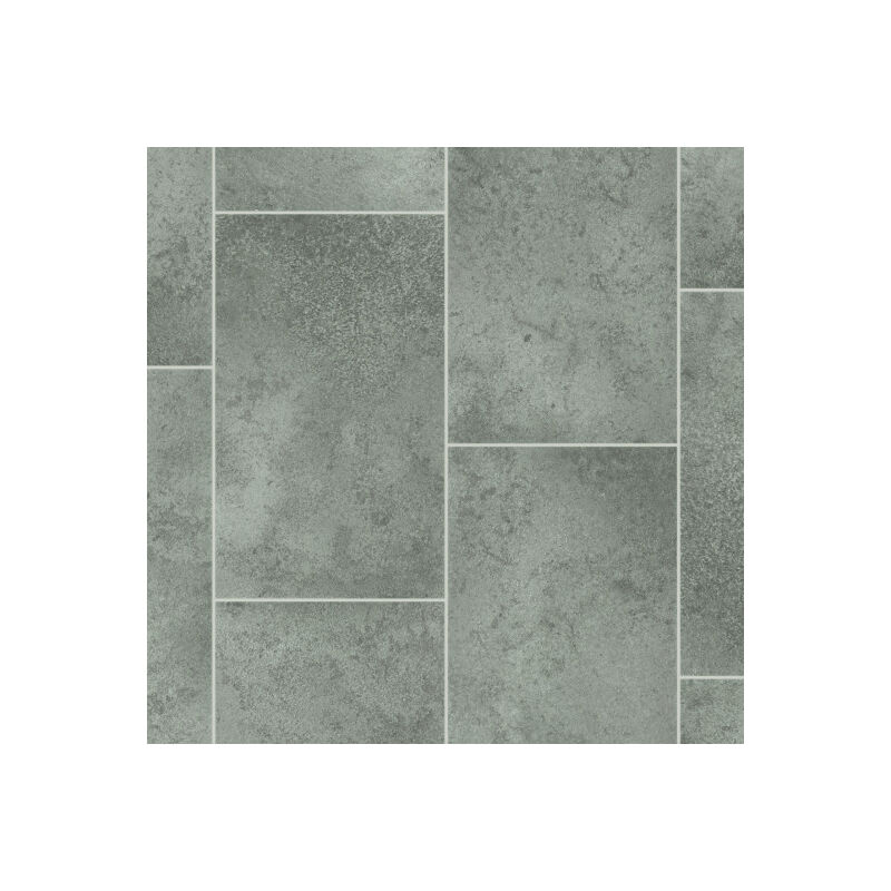 Sol Vinyle Style - Imitation Carrelage gris - Rouleau de 4m x 3m