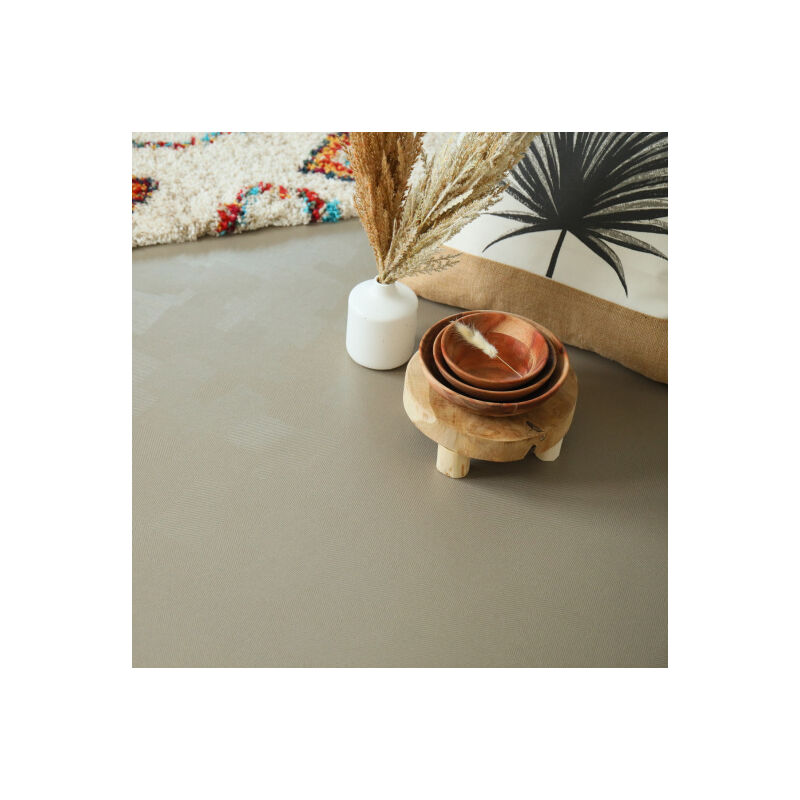 Sol Vinyle Tactile - Jeu de formes géométriques - Beige - Rouleau de 2m x 2m